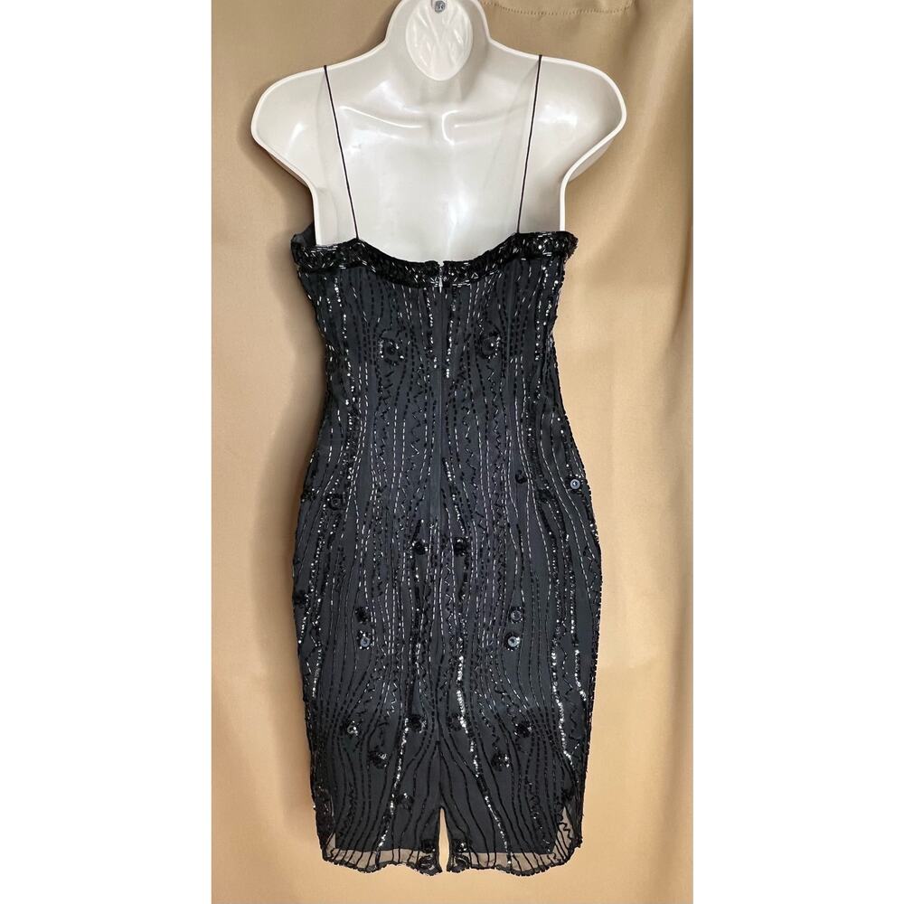 Nadine Boutique Black Beaded Sheath Dress and Jacket 5/6 Vintage - Picture 3 of 9